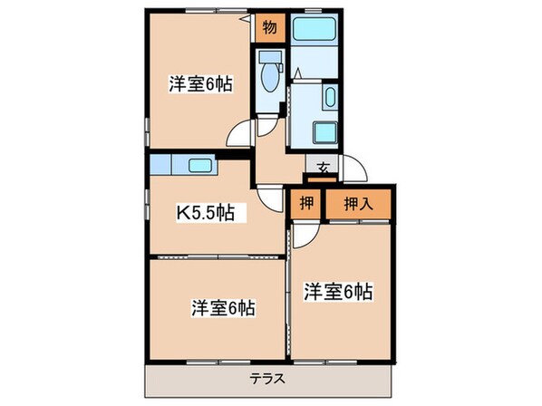 サンシャインＢの物件間取画像